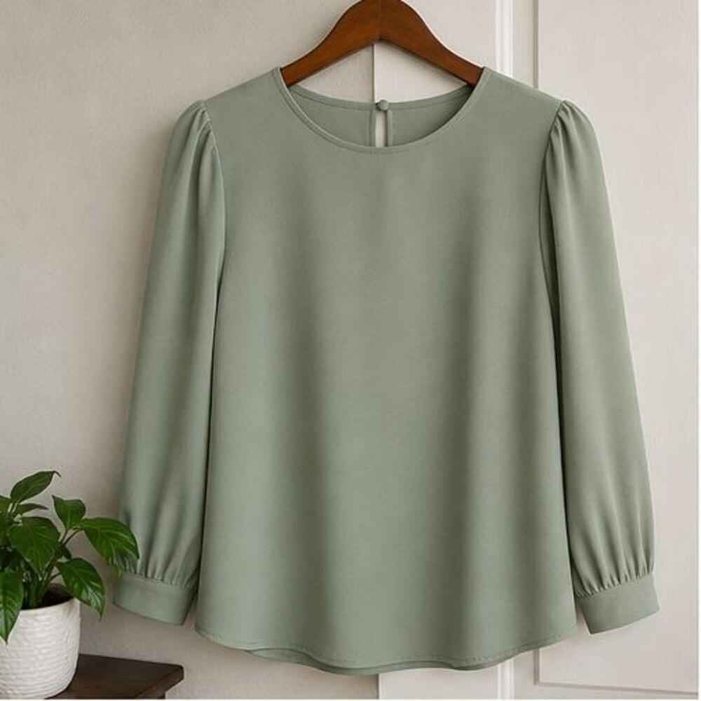 Sage Puff Sleeve Top